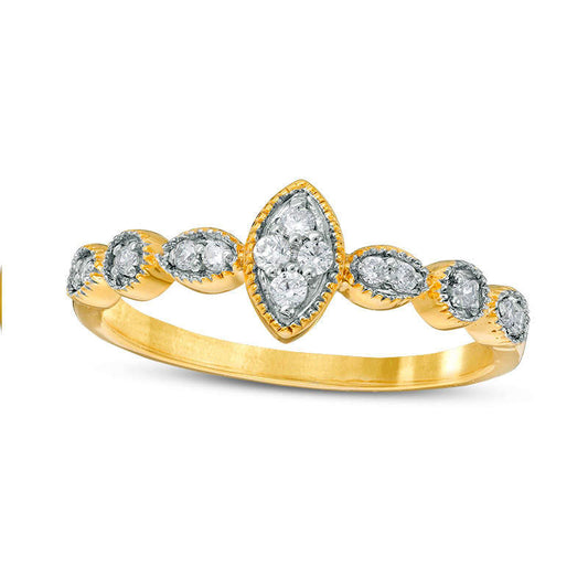 0.17 CT. T.W. Composite Natural Diamond Marquise Promise Ring in Solid 10K Yellow Gold