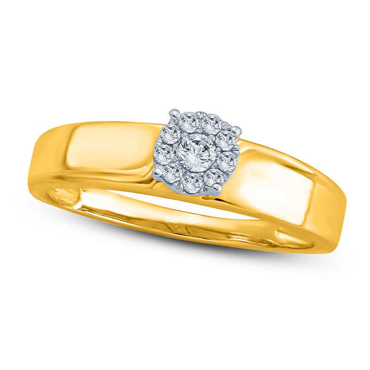 0.20 CT. T.W. Natural Diamond Frame Engagement Ring in Solid 10K Yellow Gold