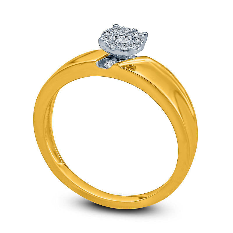 0.20 CT. T.W. Natural Diamond Frame Engagement Ring in Solid 10K Yellow Gold