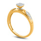 0.07 CT. T.W. Composite Natural Diamond Retro Geometric Engagement Ring in Solid 10K Yellow Gold