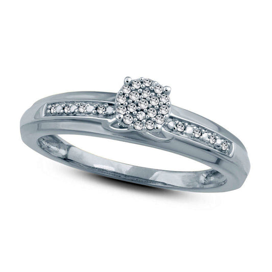 0.07 CT. T.W. Composite Natural Diamond Criss-Cross Engagement Ring in Solid 10K White Gold