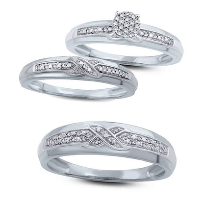 0.07 CT. T.W. Composite Natural Diamond Criss-Cross Engagement Ring in Solid 10K White Gold