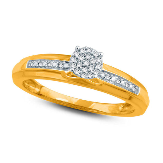 0.07 CT. T.W. Composite Natural Diamond Criss-Cross Engagement Ring in Solid 10K Yellow Gold