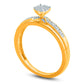 0.07 CT. T.W. Composite Natural Diamond Criss-Cross Engagement Ring in Solid 10K Yellow Gold