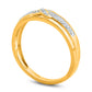 Men's 0.05 CT. T.W. Natural Diamond Criss-Cross Wedding Band in Solid 10K Yellow Gold