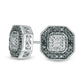 0.05 CT. T.W. Enhanced Black and White Diamond Octagon Frame Stud Earrings in Sterling Silver