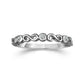 0.05 CT. T.W. Natural Diamond Three Stone Alternating Infinity Stackable Band in Solid 10K White Gold