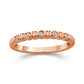 0.05 CT. T.W. Natural Diamond Five Stone Grooved Stackable Band in Solid 10K Rose Gold