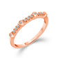0.13 CT. T.W. Natural Diamond Station Stackable Band in Solid 10K Rose Gold
