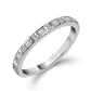 0.17 CT. T.W. Baguette and Round Natural Diamond Alternating Stackable Band in Solid 10K White Gold