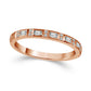0.17 CT. T.W. Baguette and Round Natural Diamond Alternating Stackable Band in Solid 10K Rose Gold