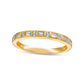 0.17 CT. T.W. Baguette and Round Natural Diamond Alternating Stackable Band in Solid 10K Yellow Gold