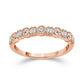 0.25 CT. T.W. Baguette and Round Natural Diamond Alternating Antique Vintage-Style Stackable Band in Solid 10K Rose Gold