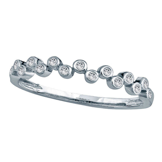 0.10 CT. T.W. Natural Diamond Zig-Zag Stackable Band in Solid 10K White Gold