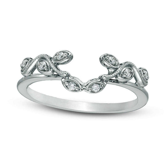 0.10 CT. T.W. Natural Clarity Enhanced Diamond Vine Antique Vintage-Style Solitaire Enhancer in Solid 10K White Gold