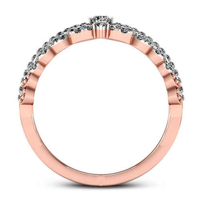 0.33 CT. T.W. Natural Diamond Heart Crown Ring in Solid 10K Rose Gold