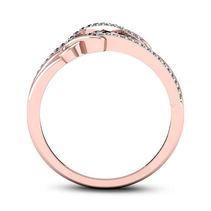 0.17 CT. T.W. Natural Diamond Triple Infinity Multi-Row Ring in Solid 10K Rose Gold