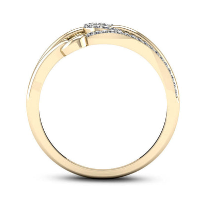 0.13 CT. T.W. Natural Diamond Triple Circle Multi-Row Ring in Solid 10K Yellow Gold