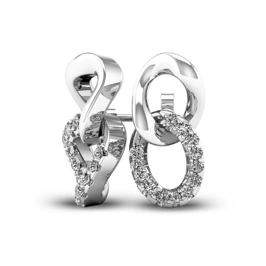 0.05 CT. T.W. Diamond Link Stud Earrings in 10K White Gold