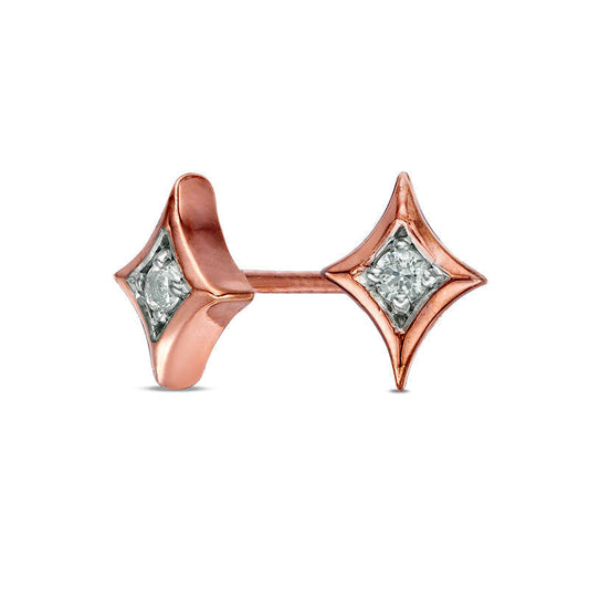 0.05 CT. T.W. Diamond Solitaire Star Stud Earrings in 10K Rose Gold