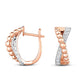 0.5 CT. T.W. Diamond Beaded Crossover Hoop Earrings in 10K Two-Tone Gold