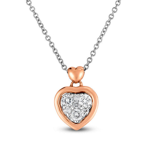 0.17 CT. T.W. Composite Natural Diamond Heart Pendant in 10K Rose Gold