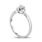 0.17 CT. Natural Clarity Enhanced Diamond Solitaire Swirl Promise Ring in Solid 10K White Gold
