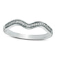 0.07 CT. T.W. Natural Diamond Contour Wedding Band in Solid 10K White Gold