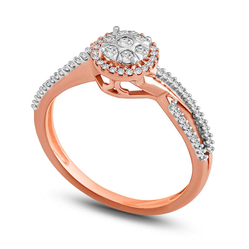 0.20 CT. T.W. Composite Natural Diamond Bypass Twist Promise Ring in Solid 10K Rose Gold