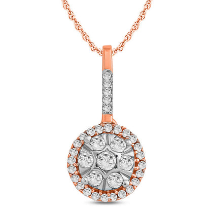 0.17 CT. T.W. Composite Natural Diamond Frame Pendant in 10K Rose Gold