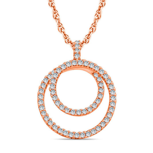 0.17 CT. T.W. Natural Diamond Spiral Pendant in 10K Rose Gold