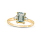 Emerald-Cut Aquamarine and 0.10 CT. T.W. Natural Diamond Ring in Solid 10K Yellow Gold