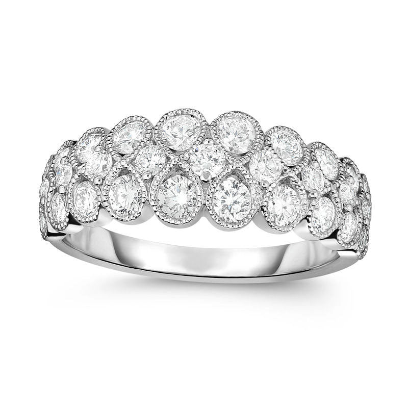 1.0 CT. T.W. Natural Diamond Infinity Antique Vintage-Style Band in Solid 14K White Gold