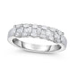 0.63 CT. T.W. Marquise and Princess-Cut Composite Natural Diamond Six Stone Anniversary Band in Solid 14K White Gold