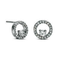 3.2mm Lab-Created White Sapphire Circle Stud Earrings in Sterling Silver