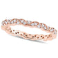 0.25 CT. T.W. Natural Diamond Alternating Antique Vintage-Style Eternity Wedding Band in Solid 14K Rose Gold