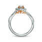 0.33 CT. T.W. Natural Diamond Swirl Frame Antique Vintage-Style Engagement Ring in Solid 10K Two-Tone Gold