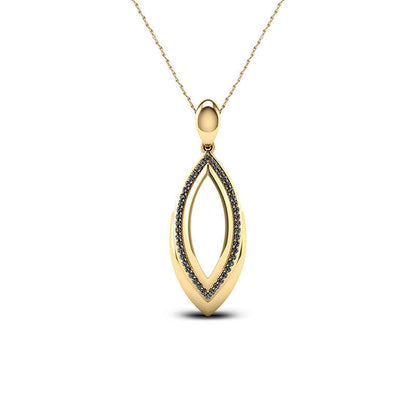 0.17 CT. T.W. Natural Diamond Open Marquise Pendant in 10K Yellow Gold
