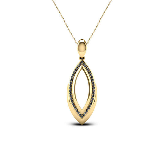 0.17 CT. T.W. Natural Diamond Open Marquise Pendant in 10K Yellow Gold