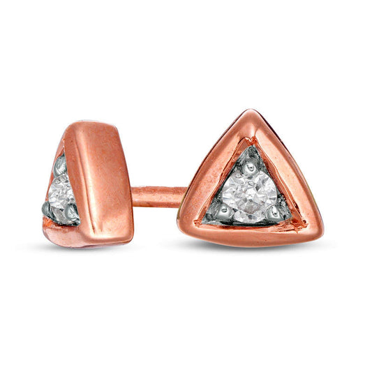 0.05 CT. T.W. Diamond Solitaire Triangle Stud Earrings in 10K Rose Gold