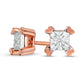 0.07 CT. T.W. Diamond Solitaire Square Stud Earrings in 10K Rose Gold