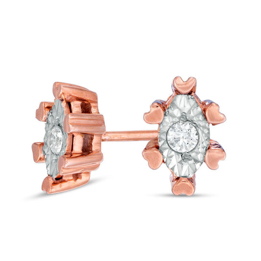 0.1 CT. T.W. Diamond Solitaire Marquise Stud Earrings in 10K Rose Gold