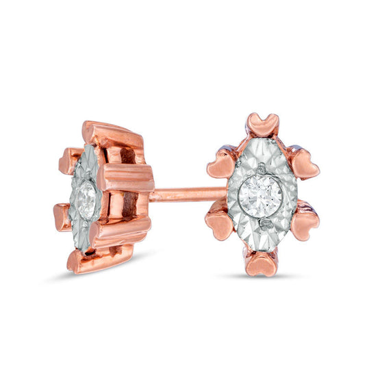 0.2 CT. T.W. Diamond Solitaire Marquise Stud Earrings in 10K Rose Gold