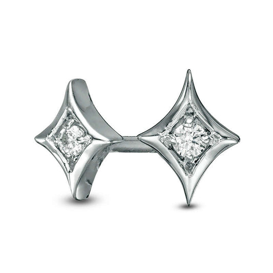 0.05 CT. T.W. Diamond Solitaire Star Stud Earrings in 10K White Gold