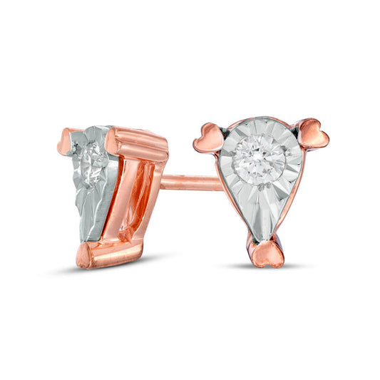 0.2 CT. T.W. Diamond Solitaire Pear-Shaped Stud Earrings in 10K Rose Gold