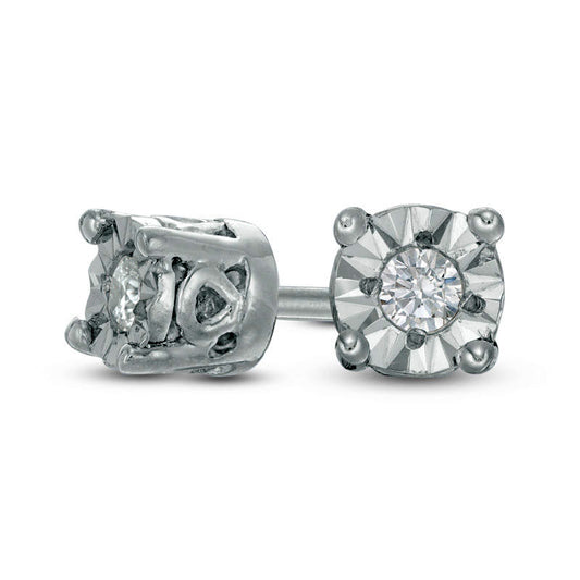 0.17 CT. T.W. Diamond Solitaire Stud Earrings in 10K White Gold