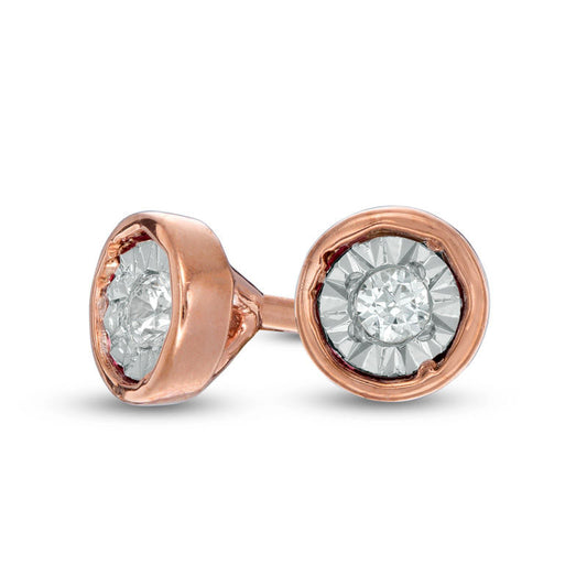 0.05 CT. T.W. Diamond Solitaire Stud Earrings in 10K Rose Gold