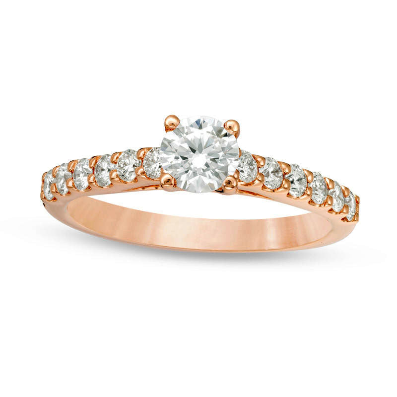1.0 CT. T.W. Certified Natural Diamond Engagement Ring in Solid 14K Rose Gold (I/I1)