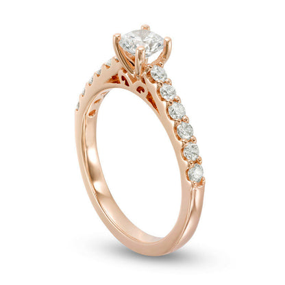 1.0 CT. T.W. Certified Natural Diamond Engagement Ring in Solid 14K Rose Gold (I/I1)