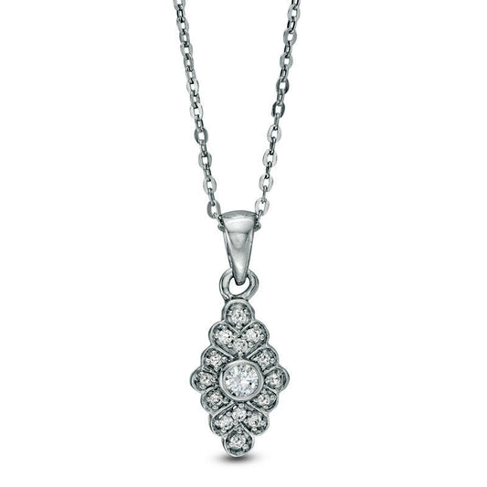 0.13 CT. T.W. Natural Diamond Kite Pendant in 10K White Gold